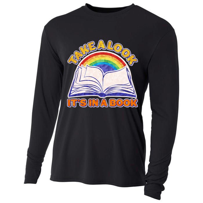 Retro Take A Look It's In A Book Reading Fan Cooling Performance Long Sleeve Crew