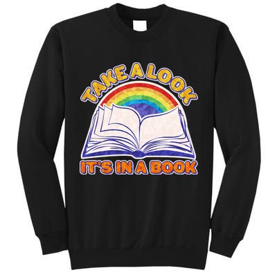 Retro Take A Look It's In A Book Reading Fan Tall Sweatshirt