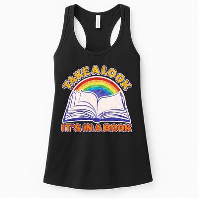 Retro Take A Look It's In A Book Reading Fan Womens Tank Top