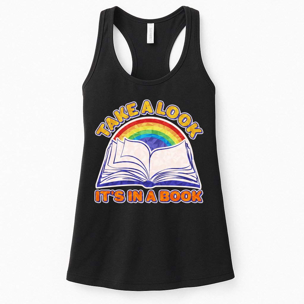 Retro Take A Look It's In A Book Reading Fan Womens Tank Top
