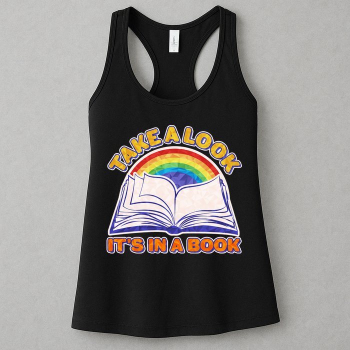 Retro Take A Look It's In A Book Reading Fan Womens Tank Top
