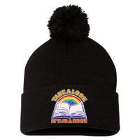 Retro Take A Look It's In A Book Reading Fan Pom Pom 12in Knit Beanie