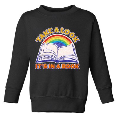 Retro Take A Look It's In A Book Reading Fan Toddler Sweatshirt