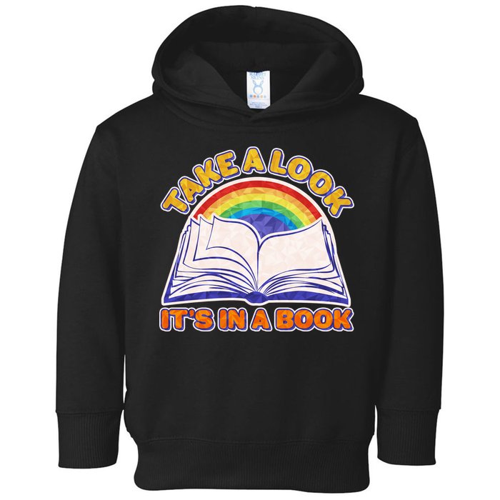 Retro Take A Look It's In A Book Reading Fan Toddler Hoodie