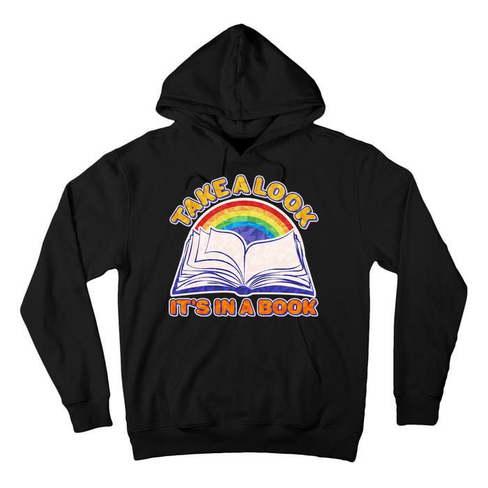 Retro Take A Look It's In A Book Reading Fan Tall Hoodie