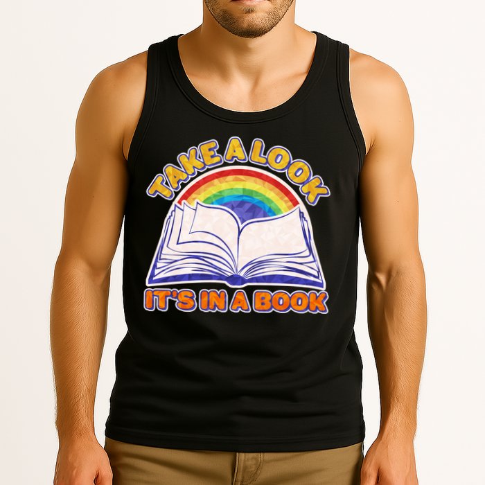 Retro Take A Look It's In A Book Reading Fan Tank Top