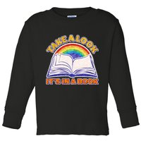 Retro Take A Look It's In A Book Reading Fan Toddler Long Sleeve Shirt