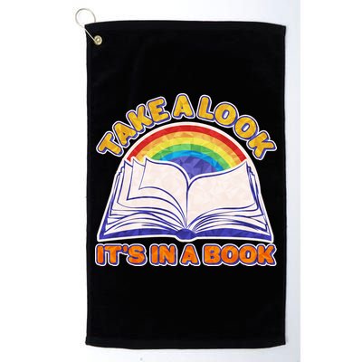 Retro Take A Look It's In A Book Reading Fan Golf Towel