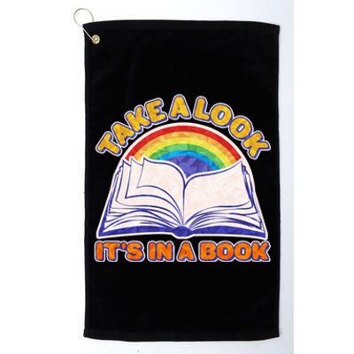 Retro Take A Look It's In A Book Reading Fan Platinum Collection Golf Towel