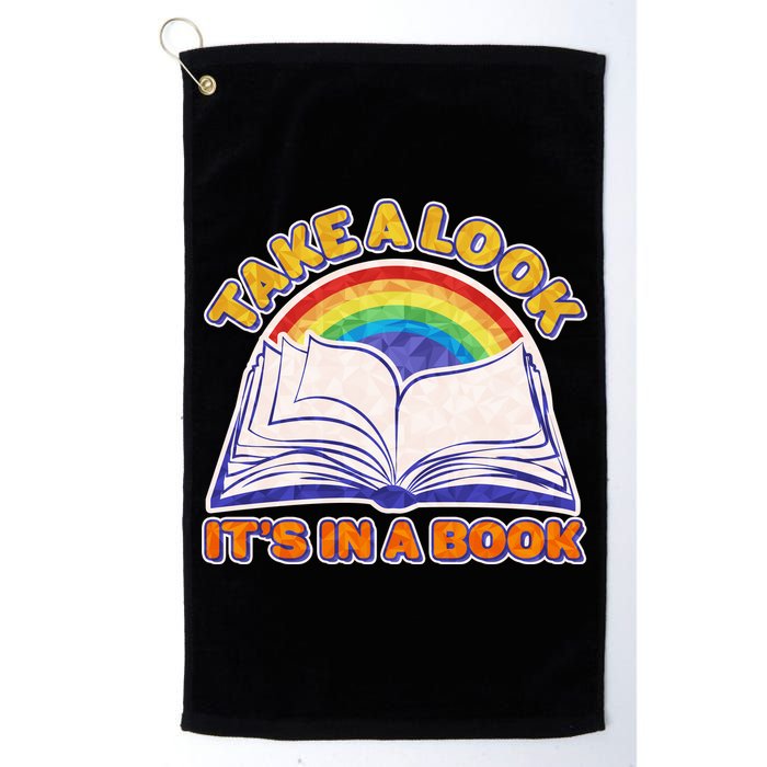 Retro Take A Look It's In A Book Reading Fan Golf Towel
