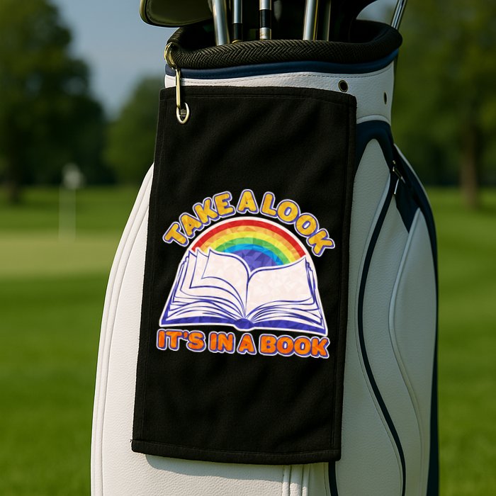 Retro Take A Look It's In A Book Reading Fan Golf Towel