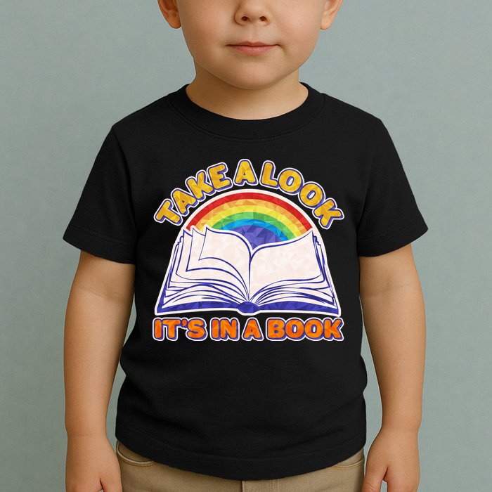 Retro Take A Look It's In A Book Reading Fan Toddler T-Shirt