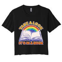 Retro Take A Look It's In A Book Reading Fan Crop Top