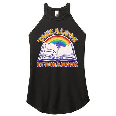 Retro Take A Look It's In A Book Reading Fan Women's Perfect Tri Rocker Tank