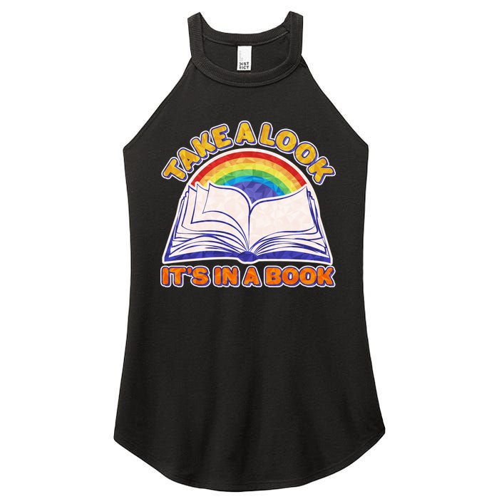 Retro Take A Look It's In A Book Reading Fan Women's Perfect Tri Rocker Tank