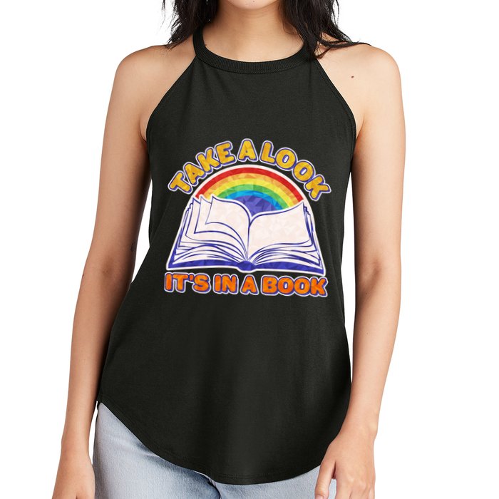 Retro Take A Look It's In A Book Reading Fan Women's Perfect Tri Rocker Tank