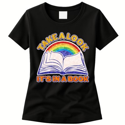 Retro Take A Look It's In A Book Reading Fan Womens T-Shirt