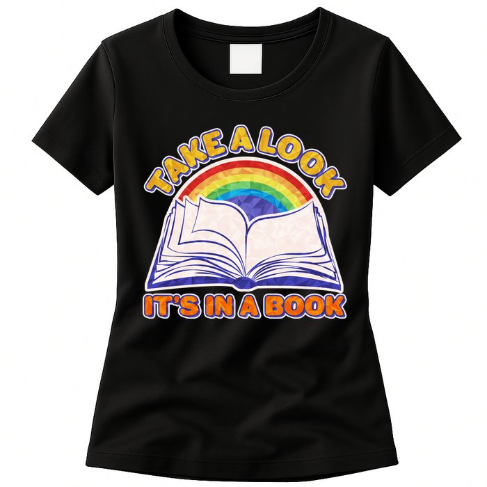 Retro Take A Look It's In A Book Reading Fan Womens T-Shirt