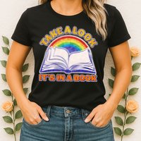 Retro Take A Look It's In A Book Reading Fan Womens T-Shirt