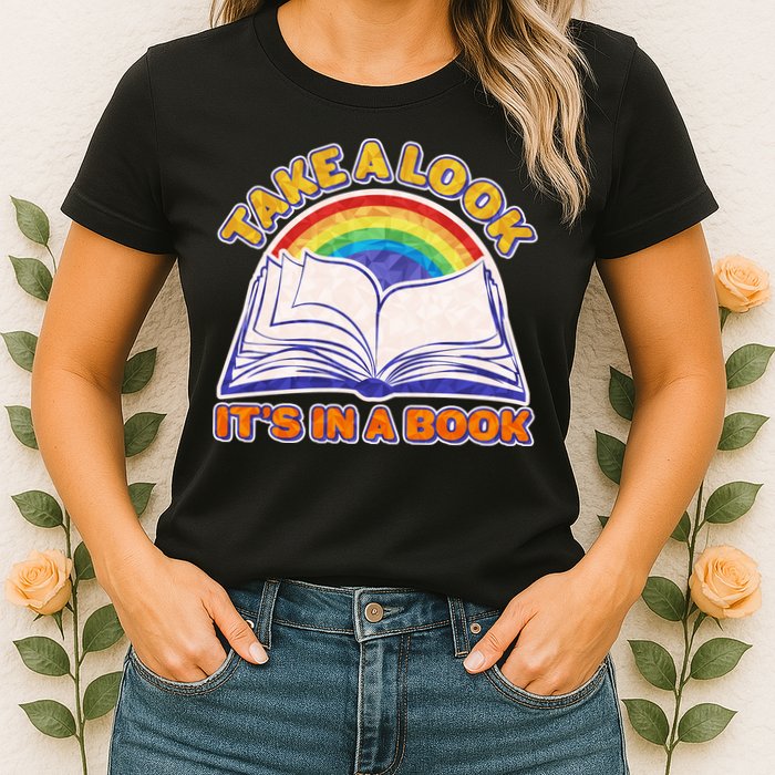 Retro Take A Look It's In A Book Reading Fan Womens T-Shirt