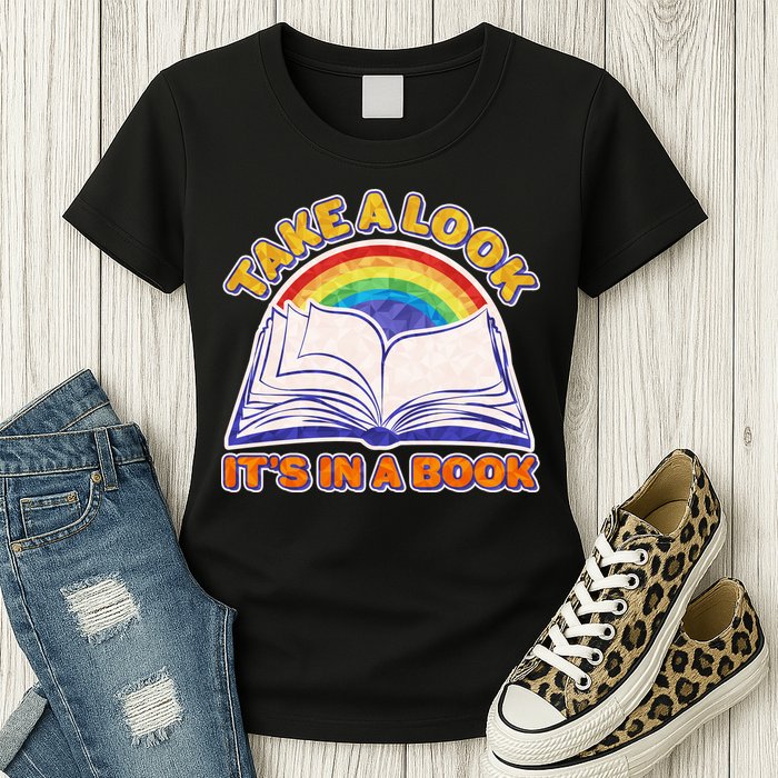 Retro Take A Look It's In A Book Reading Fan Womens T-Shirt