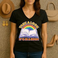 Retro Take A Look It's In A Book Reading Fan Women's V-Neck T-Shirt