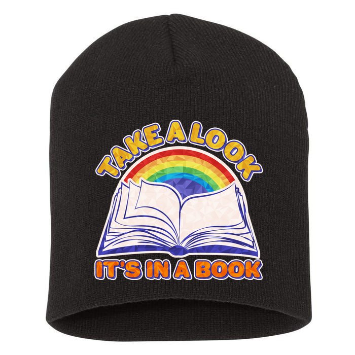 Retro Take A Look It's In A Book Reading Fan Short Acrylic Beanie