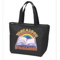 Retro Take A Look It's In A Book Reading Fan Zip Tote Bag