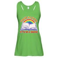 Retro Take A Look It's In A Book Reading Fan Ladies Essential Flowy Tank