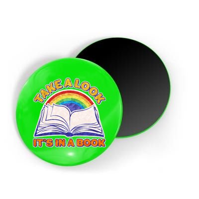Retro Take A Look It's In A Book Reading Fan Magnet