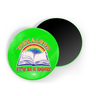 Retro Take A Look It's In A Book Reading Fan Magnet