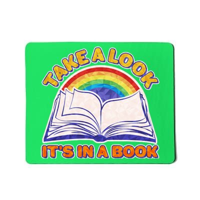 Retro Take A Look It's In A Book Reading Fan Mousepad