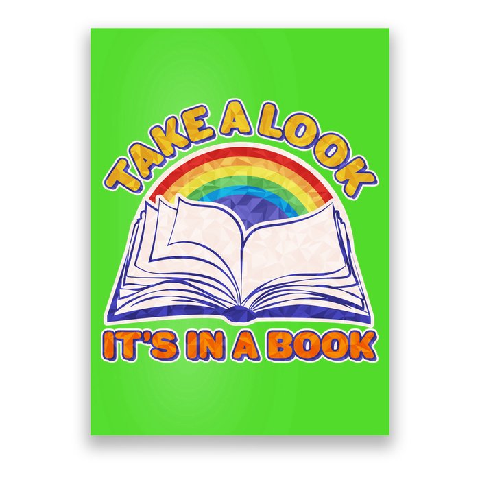 Retro Take A Look It's In A Book Reading Fan Poster