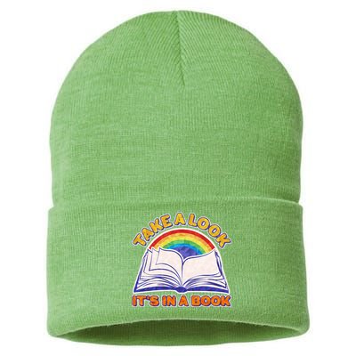 Retro Take A Look It's In A Book Reading Fan Sustainable Knit Beanie