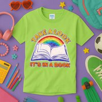 Retro Take A Look It's In A Book Reading Fan Kids T-Shirt