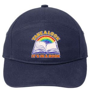 Retro Take A Look It's In A Book Reading Fan 7-Panel Snapback Hat