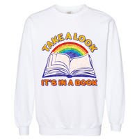 Retro Take A Look It's In A Book Reading Fan Garment-Dyed Sweatshirt