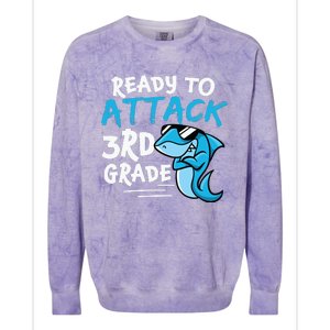 Ready To Attack 3rd Grade Back To School First Day Of School Colorblast Crewneck Sweatshirt