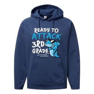 Ready To Attack 3rd Grade Back To School First Day Of School Performance Fleece Hoodie