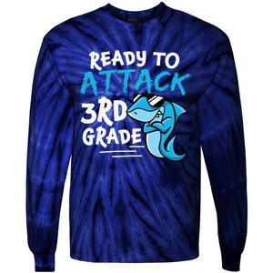 Ready To Attack 3rd Grade Back To School First Day Of School Tie-Dye Long Sleeve Shirt