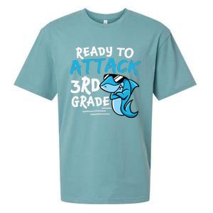 Ready To Attack 3rd Grade Back To School First Day Of School Sueded Cloud Jersey T-Shirt