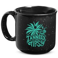 Retro Tanned And Tipsy Beach Summer Vacation Funny 15oz Campfire Ceramic Mug