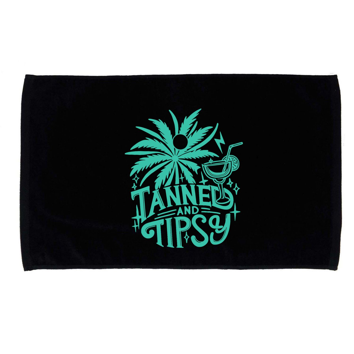 Retro Tanned And Tipsy Beach Summer Vacation Funny Microfiber Hand Towel