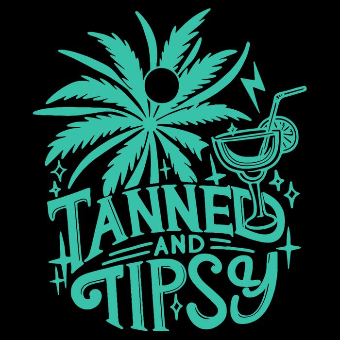 Retro Tanned And Tipsy Beach Summer Vacation Funny Women's Perfect Tri Rocker Tank
