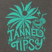 Retro Tanned And Tipsy Beach Summer Vacation Funny Cotton Canvas Backpack