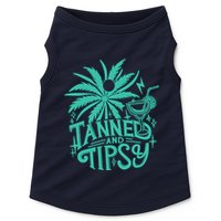 Retro Tanned And Tipsy Beach Summer Vacation Funny Doggie Tank
