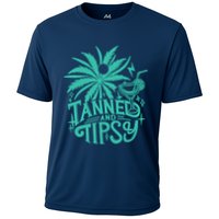 Retro Tanned And Tipsy Beach Summer Vacation Funny Performance Shirt