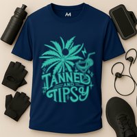 Retro Tanned And Tipsy Beach Summer Vacation Funny Performance Shirt