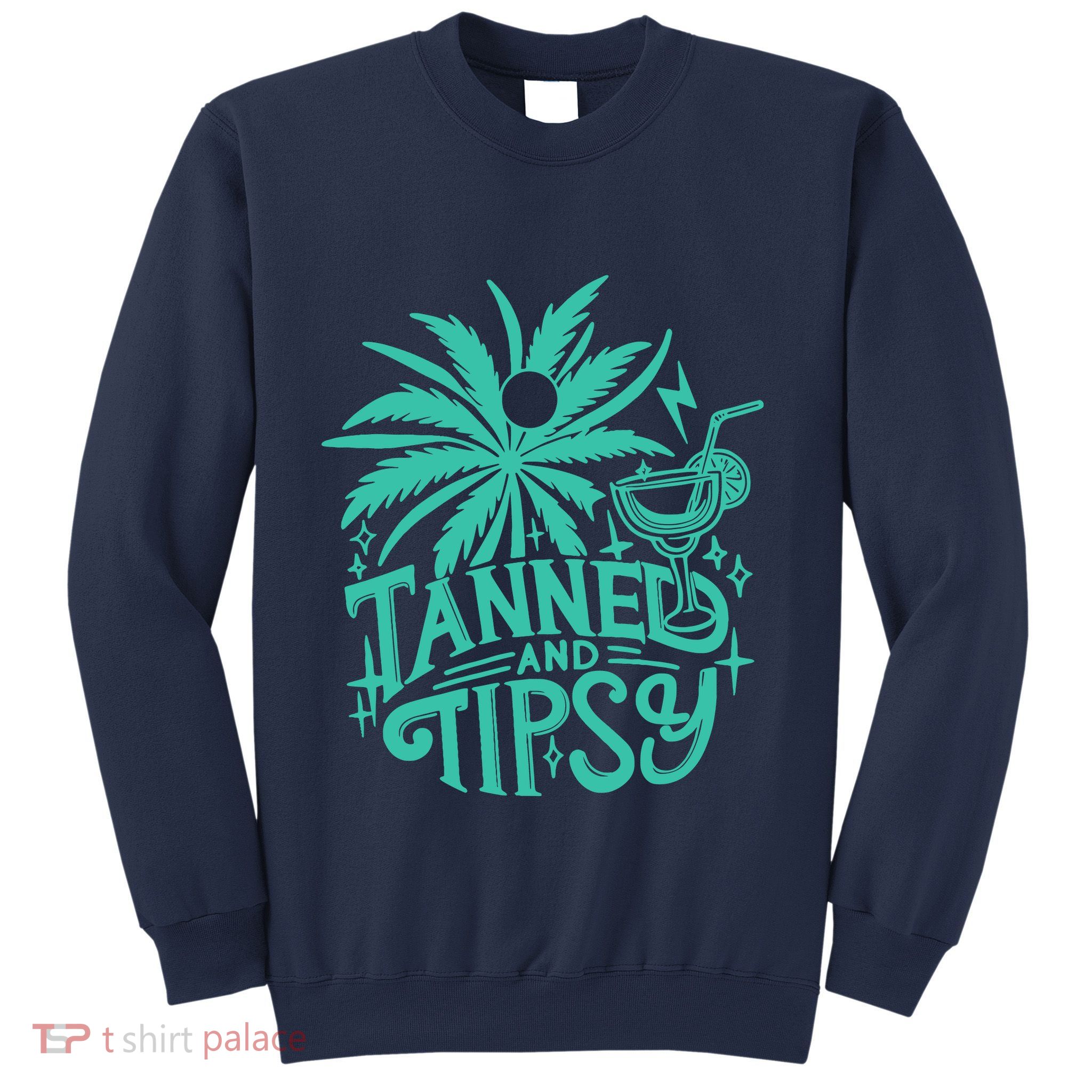 Retro Tanned And Tipsy Beach Summer Vacation Funny Sweatshirt