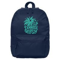 Retro Tanned And Tipsy Beach Summer Vacation Funny 16 in Basic Backpack